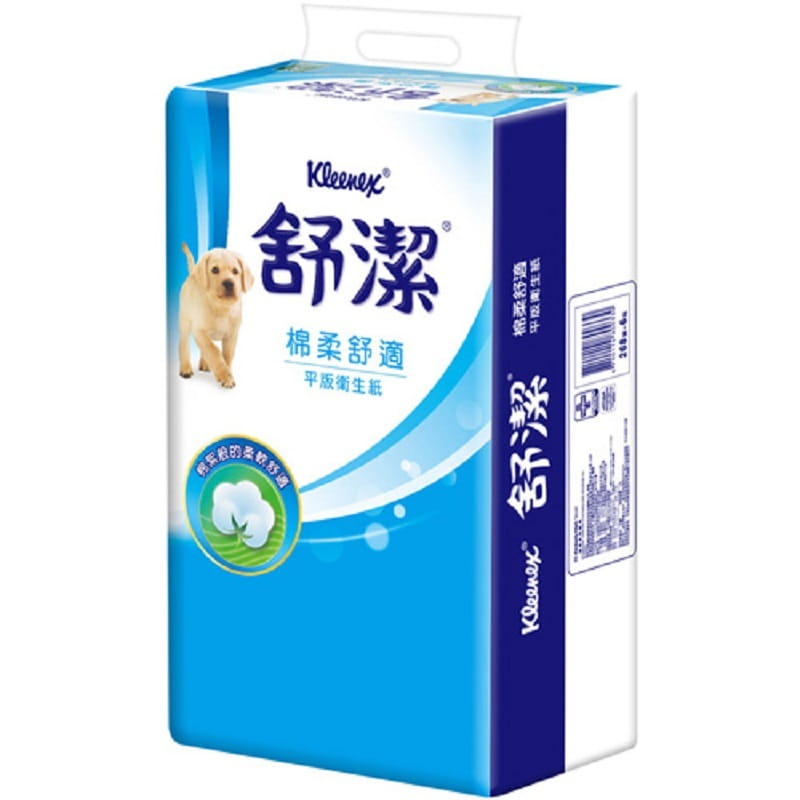 【Kleenex舒潔】棉柔舒適平版衛生紙300抽6包
