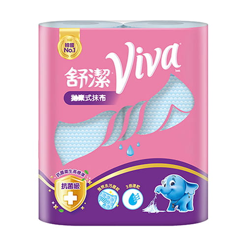 【Kleenex舒潔】VIVA拋棄式抹布45張2捲2串