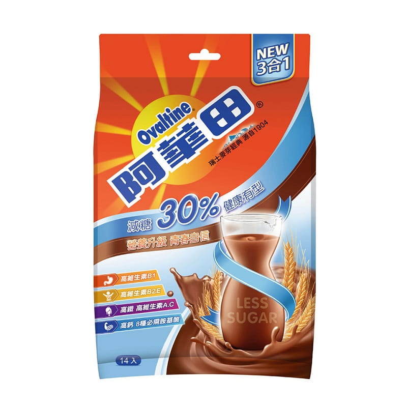 【阿華田】減糖巧克力營養麥芽飲品(31gx14包/袋)x2袋