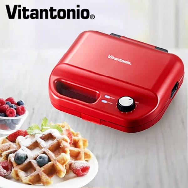 【Vitantonio】小V多功能計時鬆餅機(熱情紅VWH-50B-R)