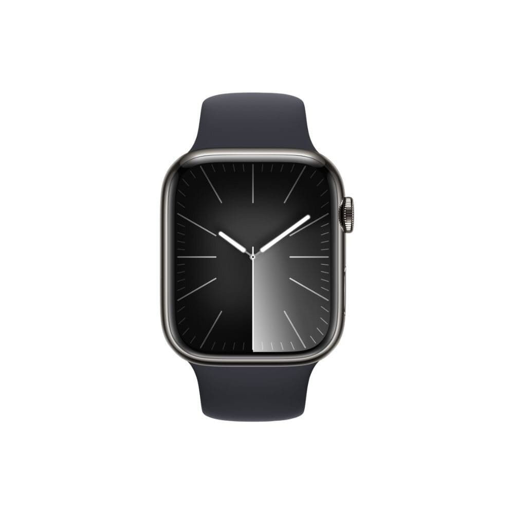 Apple Watch S9 LTE版 41mm 石墨色不鏽鋼錶殼;午夜色運動型錶帶 GPS +行動網路