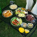 不鏽鋼露營餐盤組22件套-醬料碟/碗/盤(附收納袋)