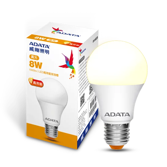 8W高效能LED(125lmW)球泡燈-黃光八入組