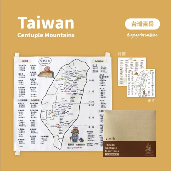 帆布台灣百岳地圖掛布 (60x60cm)