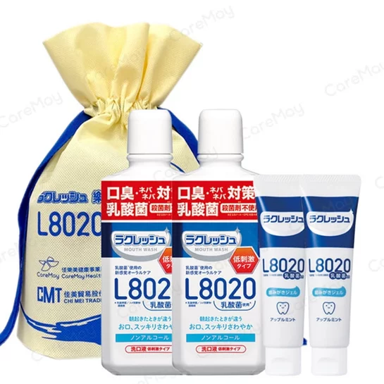 L8020乳酸菌500ml漱口水2瓶+乳酸菌牙膏2條